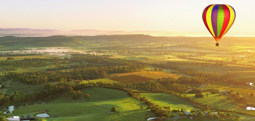 Vineyards and rolling hills of the Hunter Valley